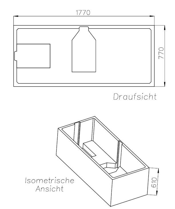 Neuesbad Wannenträger für Hoesch Scelta 1800x800 SW14326