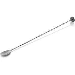 Barlöffel Twisted NOCTURN, mit Stößelende, 40 cm, gun metal, Chromnickelstahl 18/8