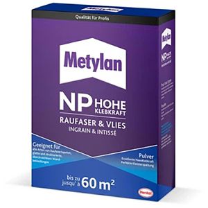Metylan Tapetenkleister NP Hohe Klebkraft, Raufaser & Vlies, für Struktur- und Raufasertapeten, 1kg