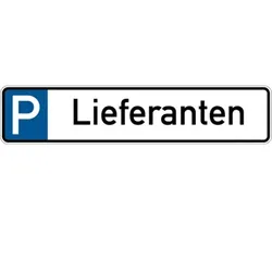 Parkplatzkennzeichen, P-Lieferanten, 113x523mm, Alu geprägt - 523x113x0.45 mm Aluminium geprägt