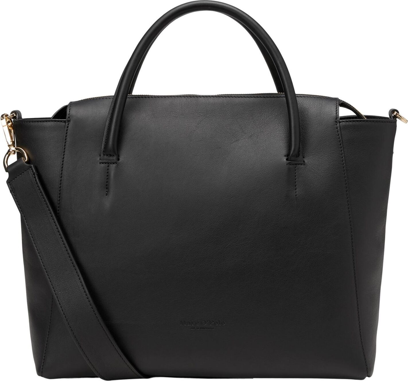Marc O'Polo Leder Schultertasche Handtasche Taya Shopper Black schwarz