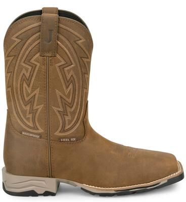 "Justin Boots Mavrik 11"" Square Toe WP ST (Men's) Work in Bomber/Bomber, Size 9.5 E2, Leather"