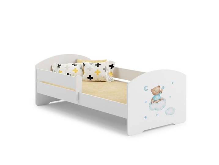 Lit enfant 140x70 Ours avec matelas - 1001JOUETS - Jaune - MDF