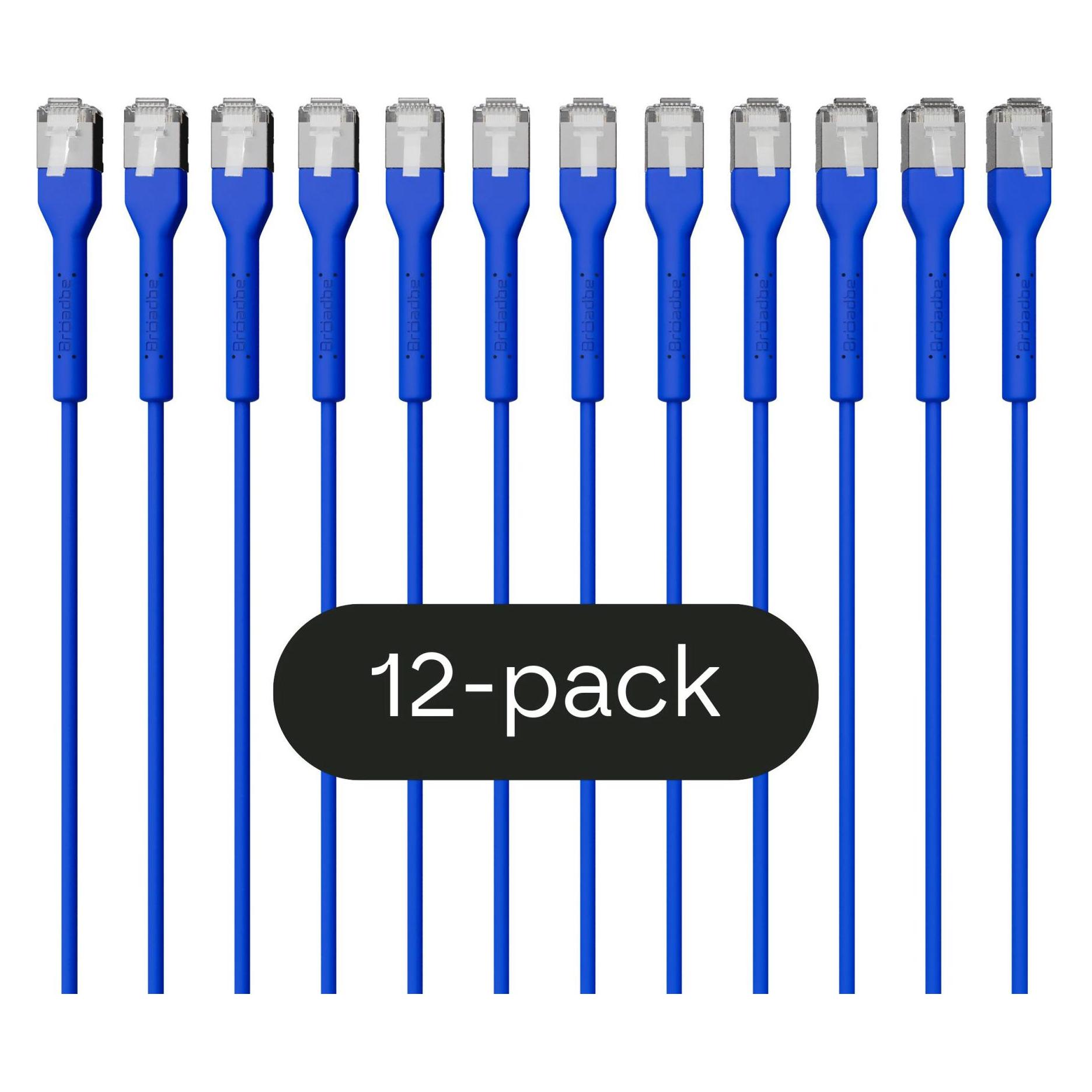Broadbe Slim Patch Cable 10G Blue 2m 12-pack Cable-Patch-Cat6A-BL-2M-Slim-12 (CAT6a, 2 m) (Cable-Patch-Cat6A-BL-2M-Slim-12)
