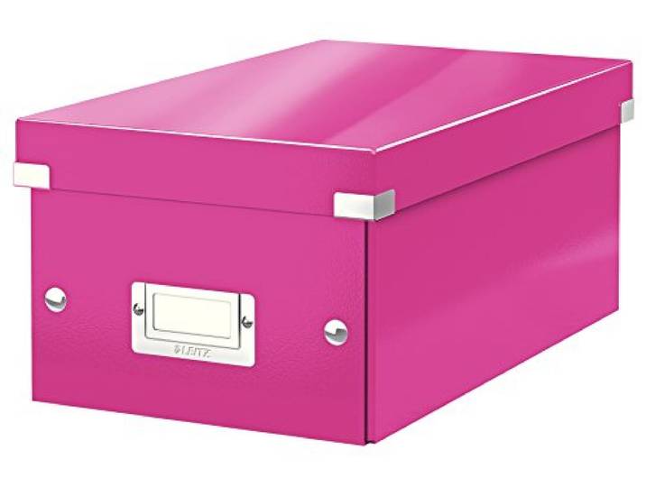 Leitz Wow Click & Store 60420023 Boîte de Rangement pour DVD Rose