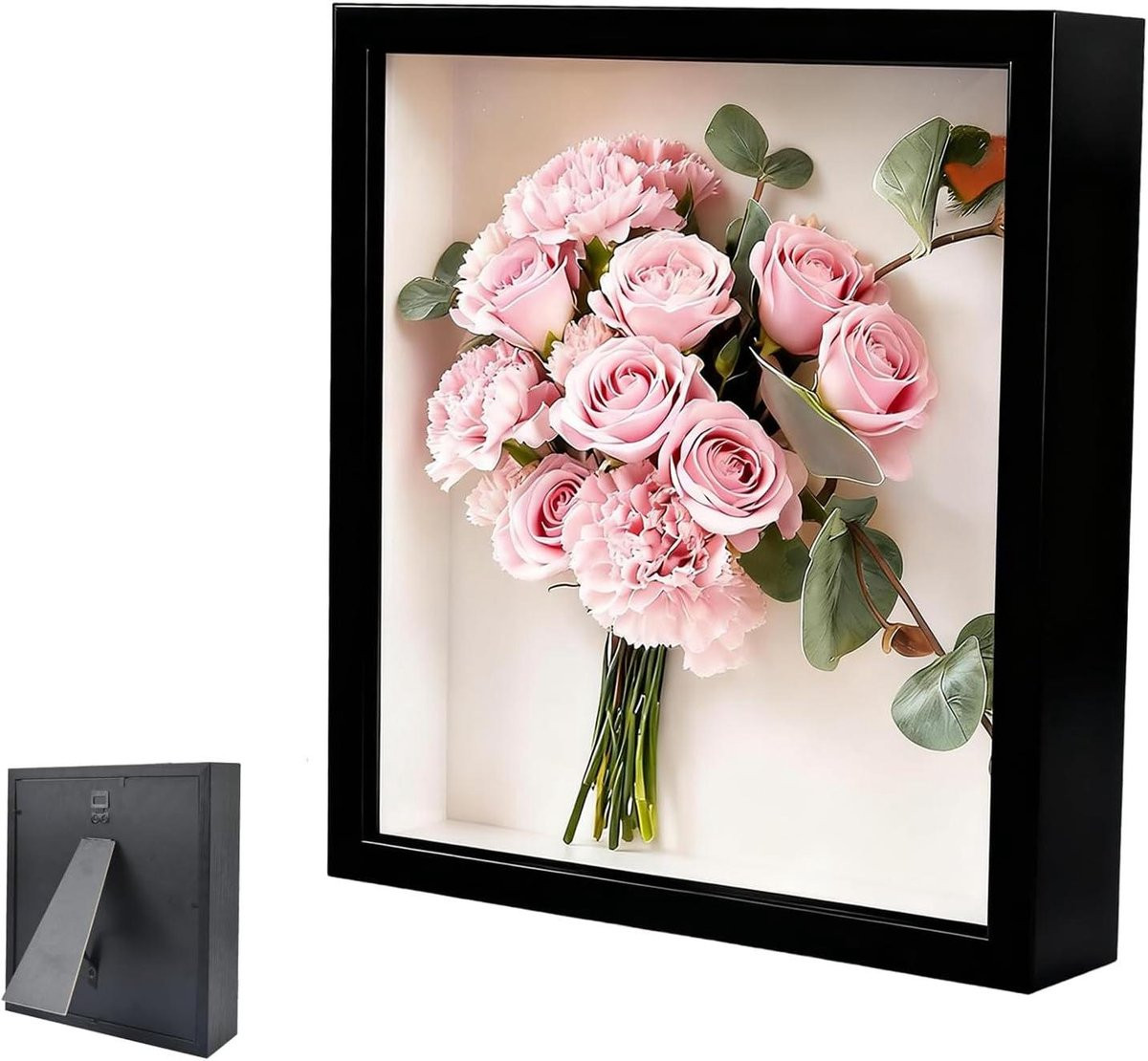 Diepe Objectlijst 3D met Houten Frame - Zwart - 21 x 30 cm