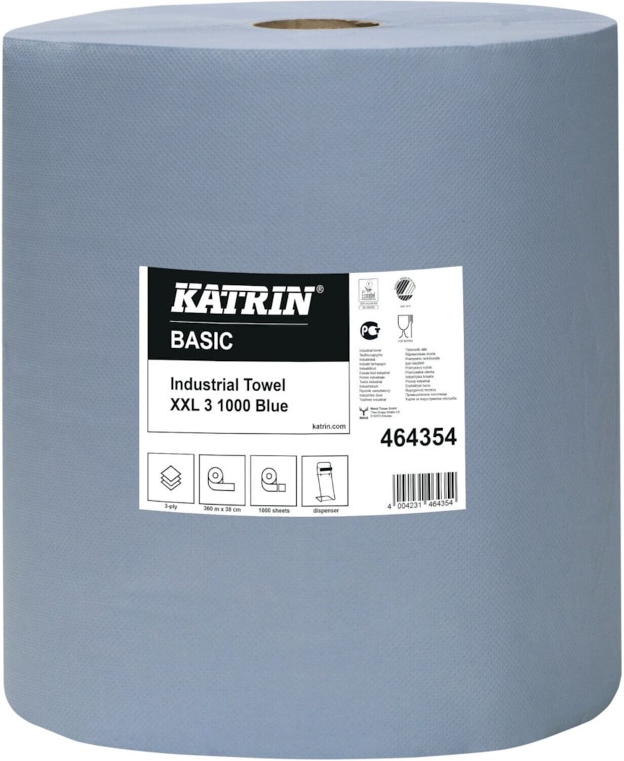 KATRIN Putzpapier 2-lagig blau 1000 Blatt, 38x36cm