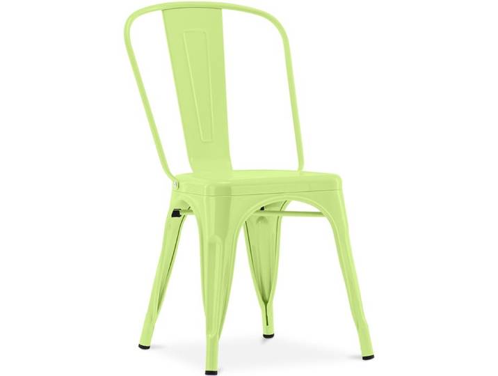 Chaise de salle à manger Bistrot Metalix design industriel en Métal - Nouvelle édition Jaune pâle