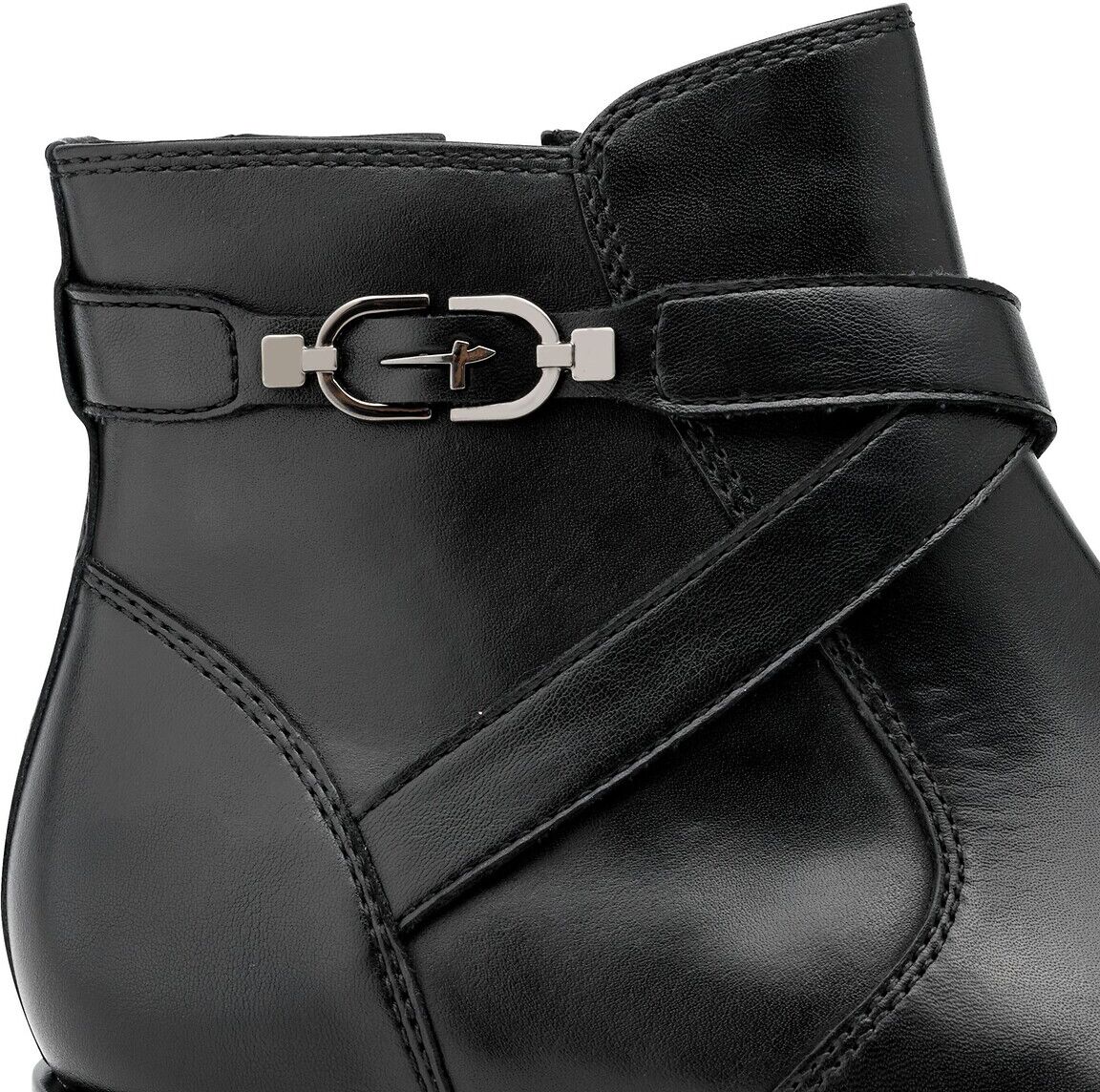 TAMARIS Bottines plates en cuir