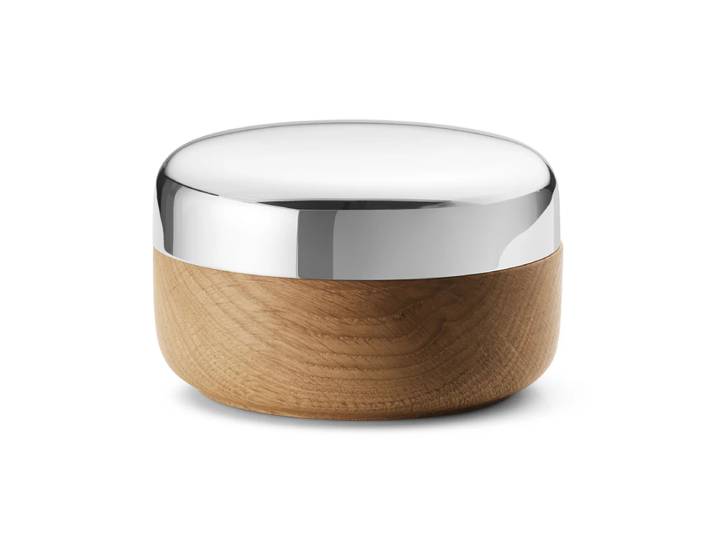 Georg Jensen - Alfredo Salzschale mit Löffel, Eiche / Edelstahl