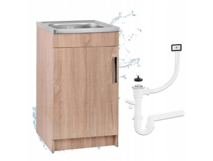 STAMAR Meuble sous évier Sonoma + évier 50 x 40 cm + robinet + siphon