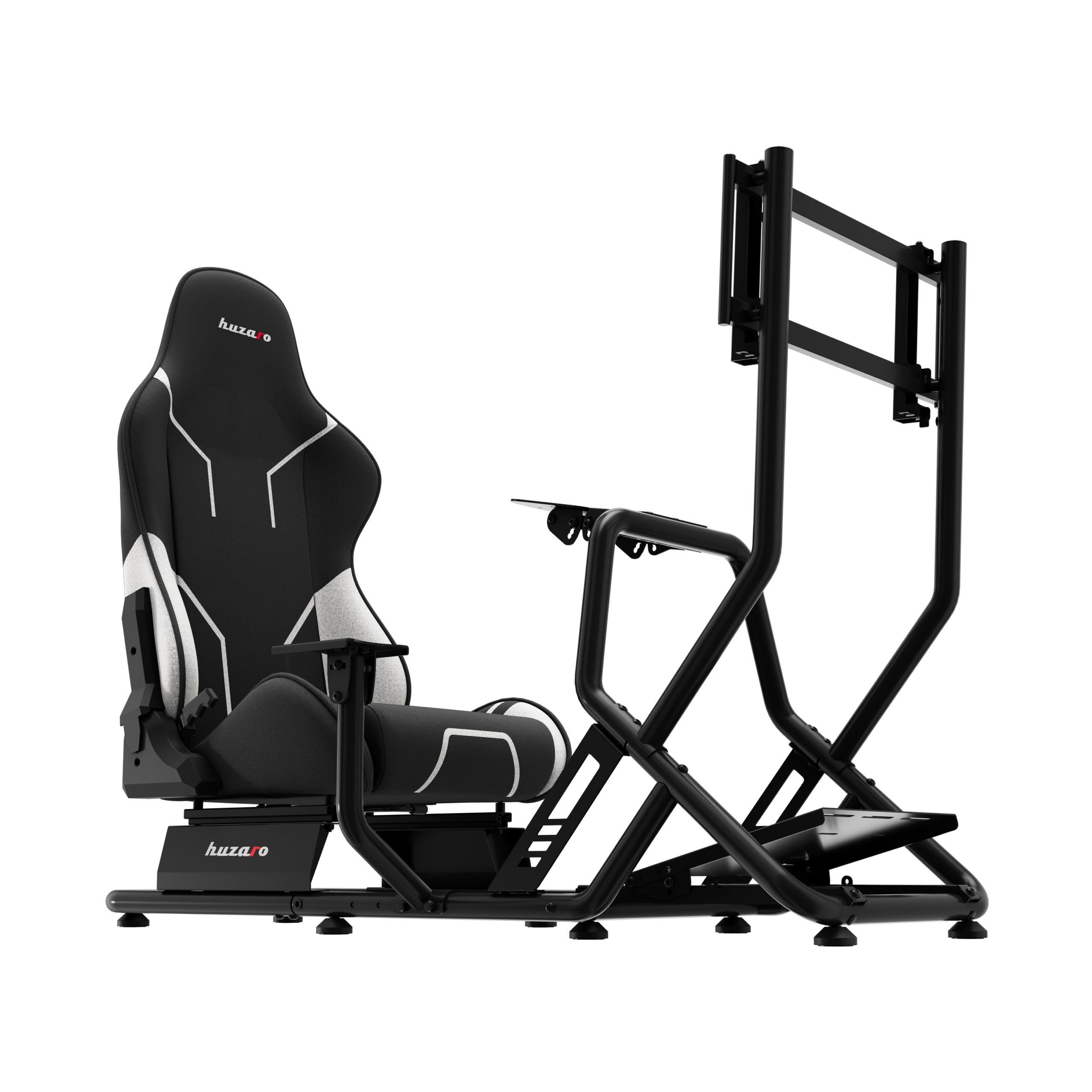 Huzaro Speed 6.0 | Racing Simulator Cockpit GT F1 Rennsimulator | Lenkrad Ständer | Foldable | Werstellbare Rückenlehne | Schwarz-Rot Gaming Sitz