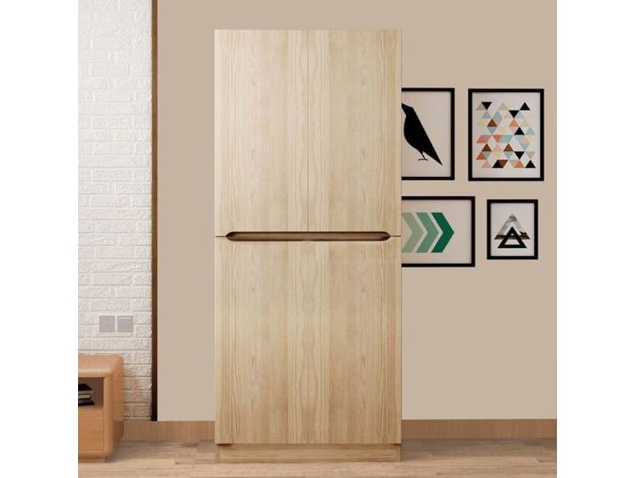 Armoire double porte 70x40x170 cm avec compartiment rangement - Coloris bois - Meuble rangement pratique et design