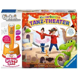 Ravensburger tiptoi - Spiel ACTIVE Set Kunterbuntes Tanz-Theater, Bewegungsspiel ab 3 Jahren