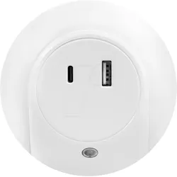 LOGILINK LED020 - LED-Nachtlicht mit Dämmerungssensor, USB-C, USB-A