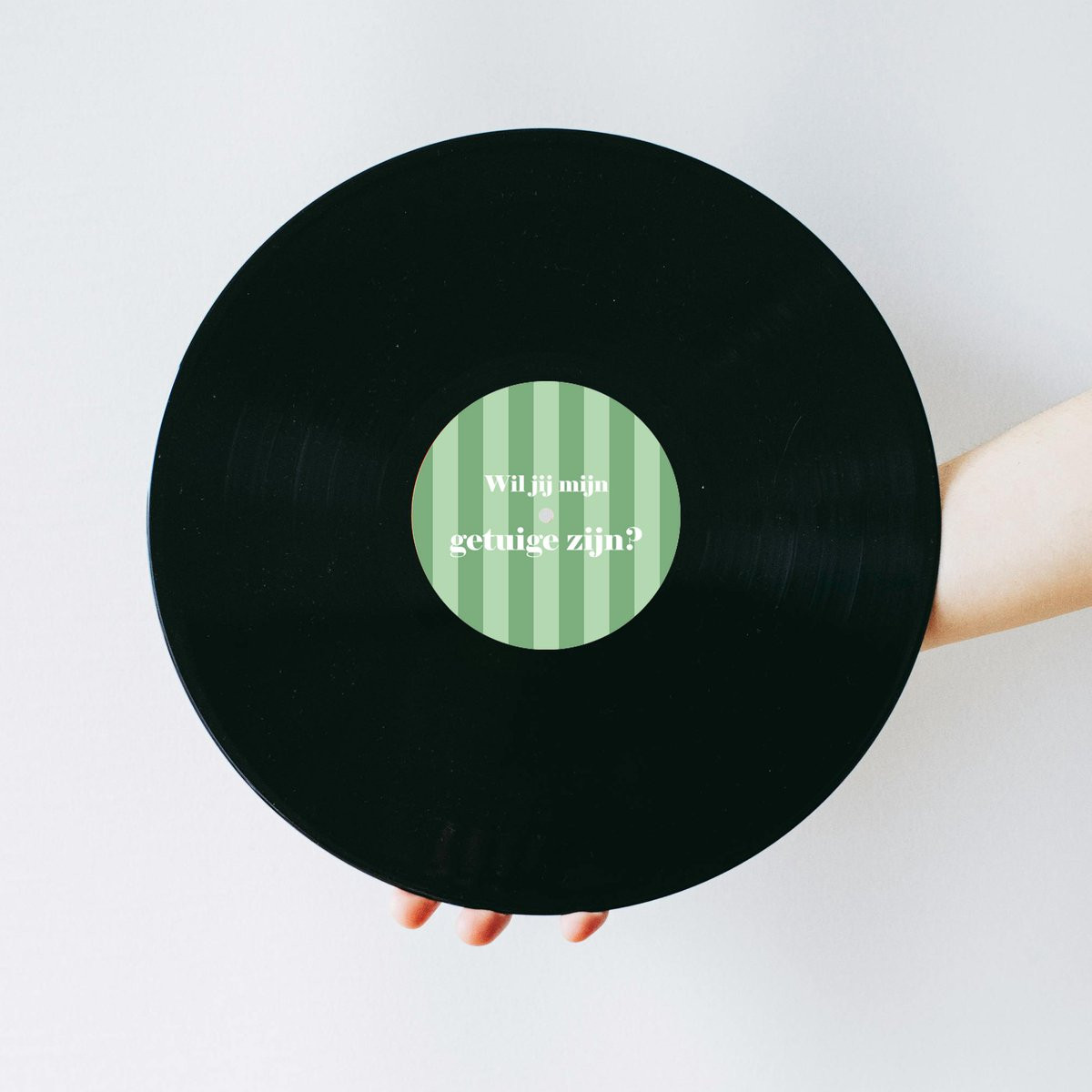 Vinylplaat met Green Stripes Design - Muziek cadeau voor getuigen