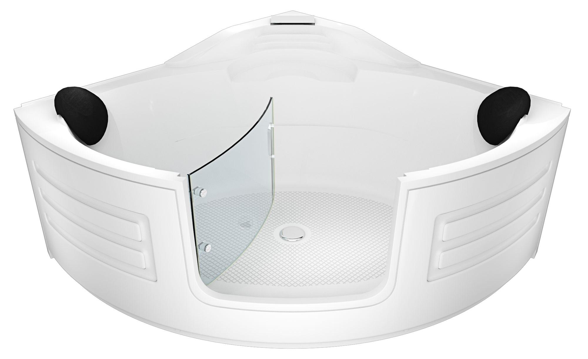 Pool Badewanne Eckwanne Wanne S70 150x150cm mit Tür Walk-in-Pool