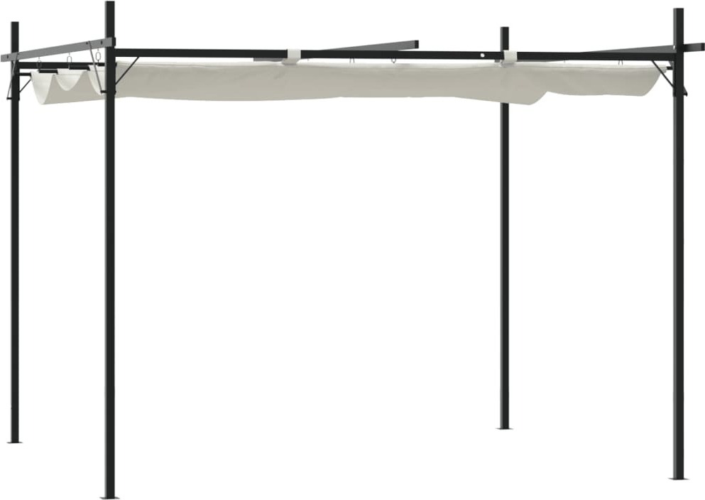 Pergola mit Schiebedach Creme 295x292x230 cm