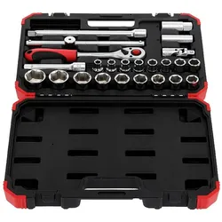 Gedore Red, Steckschlüssel + Stecknuss, red R69003024 Steckschlüssel-Satz 1/2" 10-32mm 24-teilig