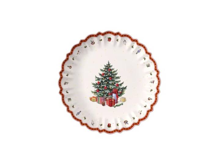 Villeroy & Boch Toy's Delight Runde Servierschale, Premium Porzellan, Weiß/Rot, groß