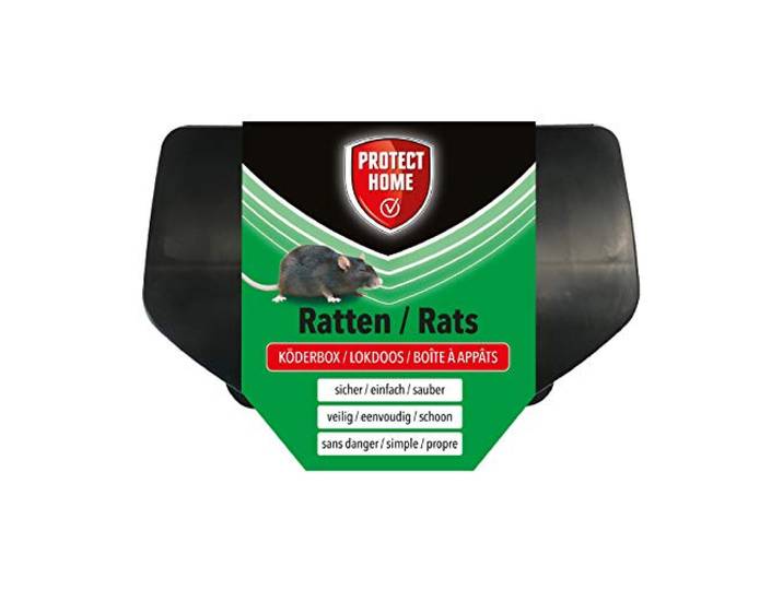 PROTECT HOME lokdoos voor rattengift, veilige verspreiding van rattenaas, zwart