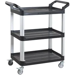 GastroHero Servierwagen Polypropylen klein 3 Etagen Transportwagen 120 kg Tragkraft Rollen Catering Gastro