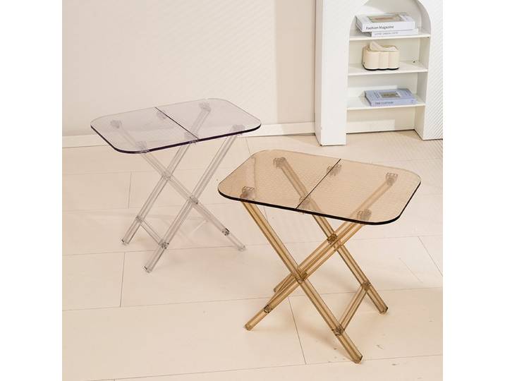 Petite Table basse nordique créative de célébrité d'internet, grille pliante en acrylique, petite Table d'angle transparente pour la maison
