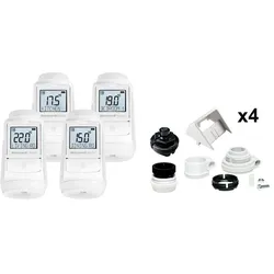 Honeywell EVO-TRV4 Evohome Heizkörperthermostat-Set, Thermostat, Weiss, Grau