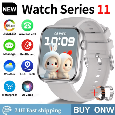 Inspire Curations S11 AMOLED GPS Smartwatch With Bluetooth Call, Waterproof & Sports Tracking silvery Steel 2a