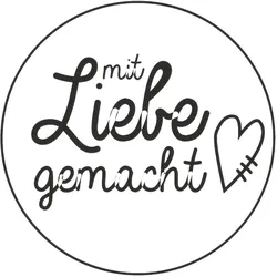 3x Heyda, Stempel, Motivstempel rund 'mit Liebe' 3,2cm