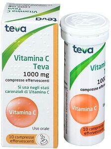 TEVA ITALIA Srl Teva - Vitamina C 10 Compresse Effervescenti da 1g