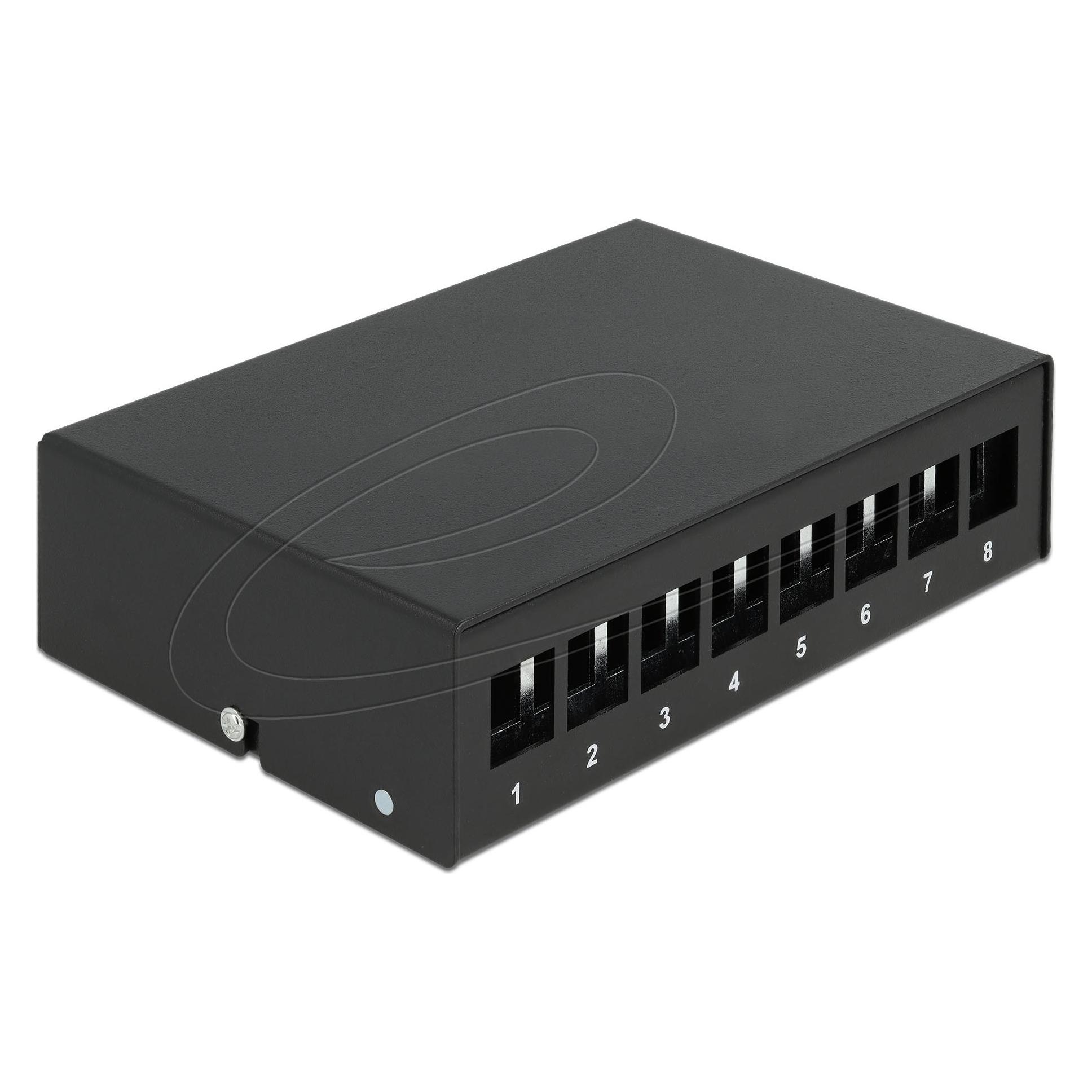 Delock Keystone Patchpanel 8 Port schwarz (43413)