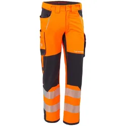 Arbeitshose "Grizzlyskin Warnschutz" - L54 (lang) - orange/schwarz