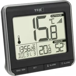 TFA Prio, Thermometer + Hygrometer, Schwarz