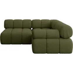 ECKSOFA modulares Sofa Mende-L1 - 190x190x70 cm Grün Bouclé