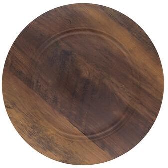 Saro Lifestyle Rustic Faux Wood Charger Plate (Set of 4)