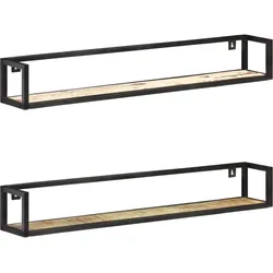 vidaXL Wandregale 2 Stk. 120 cm Altholz Massiv