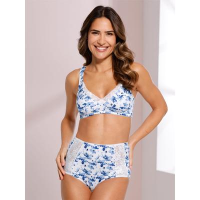 Bügelloser BH, Damen, Gr. 110, Cup C, blau (weiß, marine, bedruckt, marine), 95% Baumwolle, 5% Elasthan, BHs