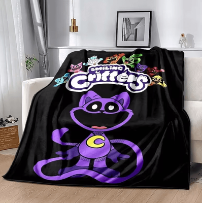 Inspire Curations Smiling Critters Cartoon Soft Flannel Throw Blanket p9 200x150cm 80x60in S