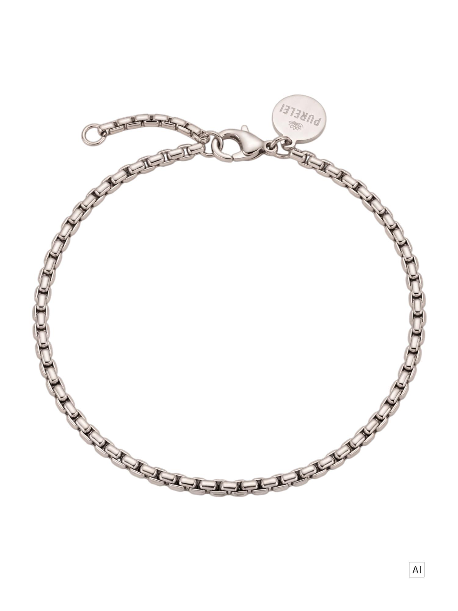 PURELEI Box Chain Armband, verstellbare Länge