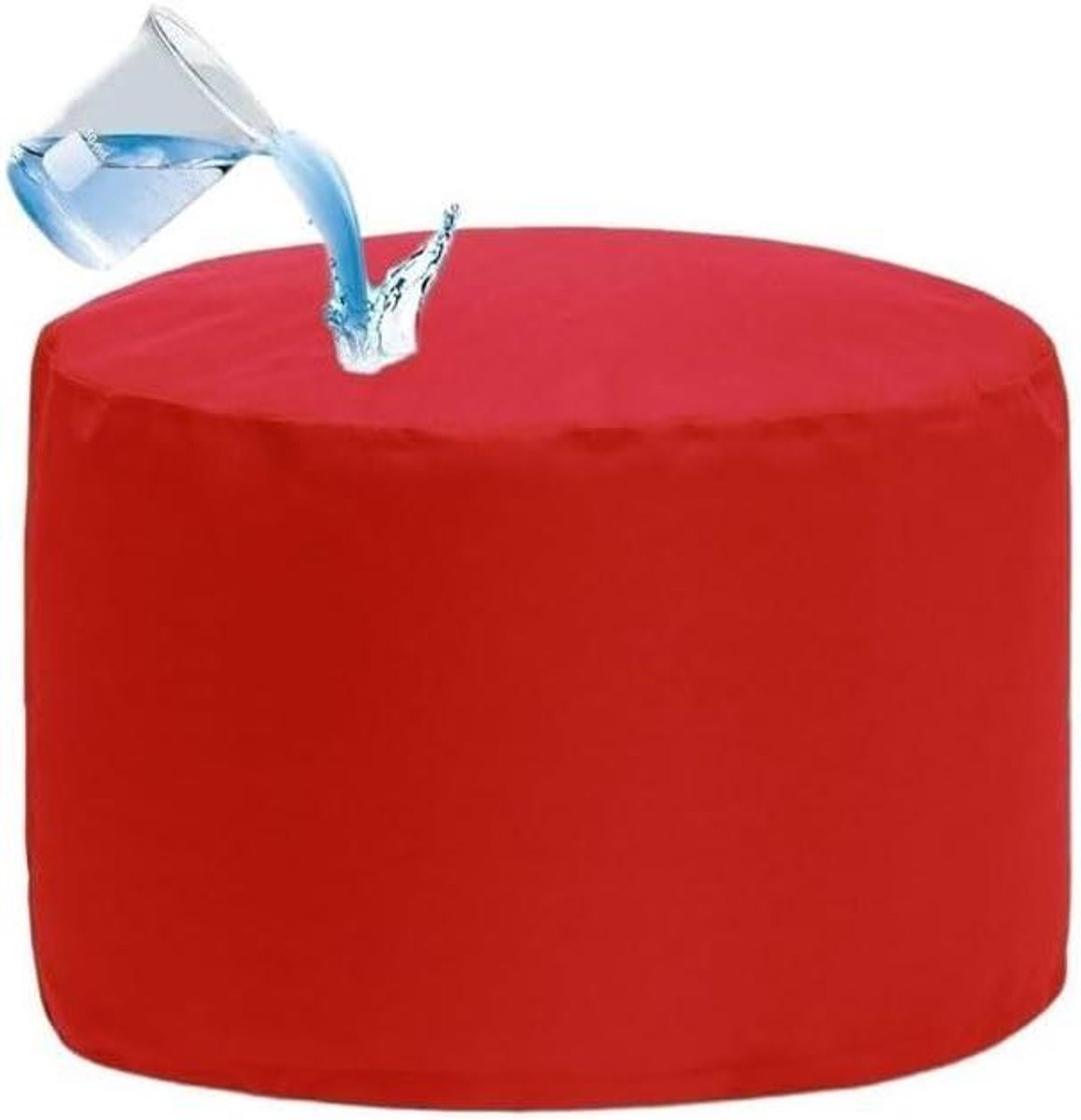 Rode Ottomaanse Kruk Hoes - Waterdichte Poef Zitzak van Oxford Doek - 30 x 20 cm