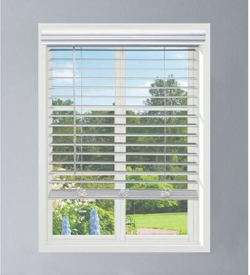 Linen Avenue Cordless Faux Wood Blind, Partial Inside Mount (Arrives ½ Inch Narrower)