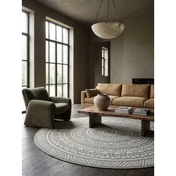 Flachgewebe-Teppich Pflegeleicht Grau 160x160 cm - BORNO   Kadima
