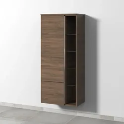 Sanipa 3way Stauraumschrank mit 1 Tür, 1 Auszug und offenen Fächern, Eiche-Arizona BR18280