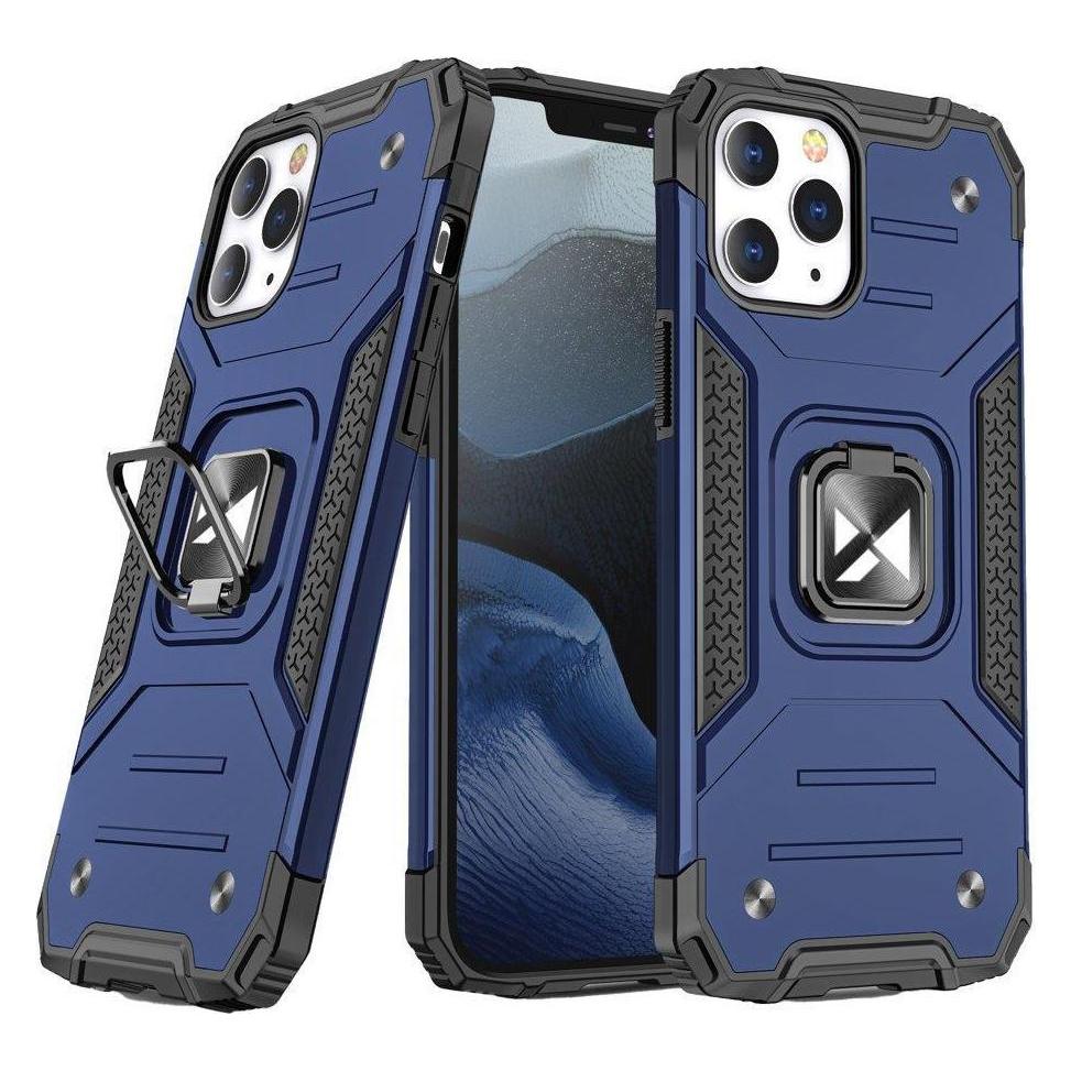 Wozinsky Ring Armor Case Kickstand Tough Rugged Cover for iPhone 13 mini blue (Apple iPhone 13 mini) (Wozinsky Ring Armor iPhone 13 Mini Blue)