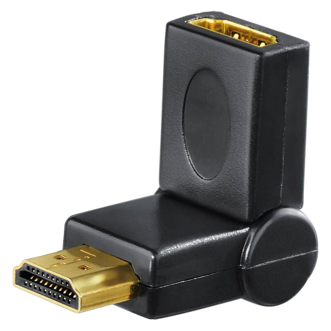 Hama Compact Adapter HDMI Plug - HDMI Socket, swivelling, black (HDMI, HDMI) (00083012)