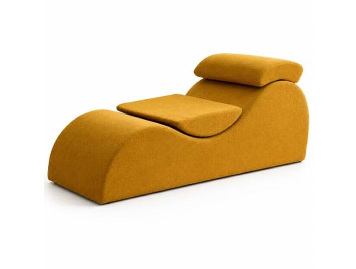 JS Space Ergonomischer Yoga-Sessel zum Dehnen, Relaxliege für Zuhause Hochdichter Schaumstoff für Entspannung Meditation und Stretching(yellow)