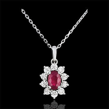 Edenly Halskette Eternel Edelweiss - Marguerite Illusion â€“ Rubin und Diamante