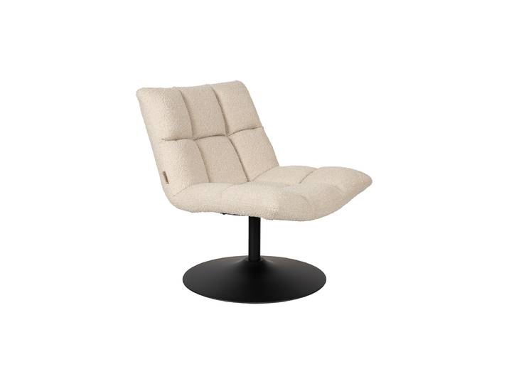 Drehbarer Designsessel „Bar“ Bouclé Weiss Dutchbone