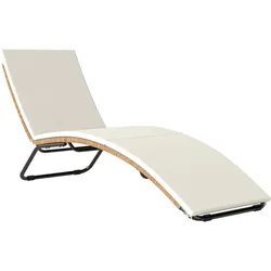RATTAN-SONNENLIEGE Stahl PE-Rattan Cremeweiß